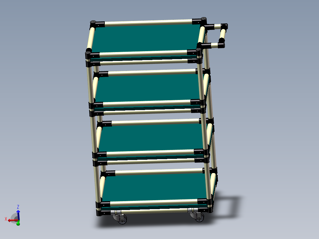 精益管摆盘周转车sw17可编辑