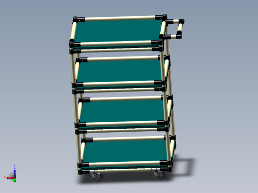 精益管摆盘周转车sw17可编辑