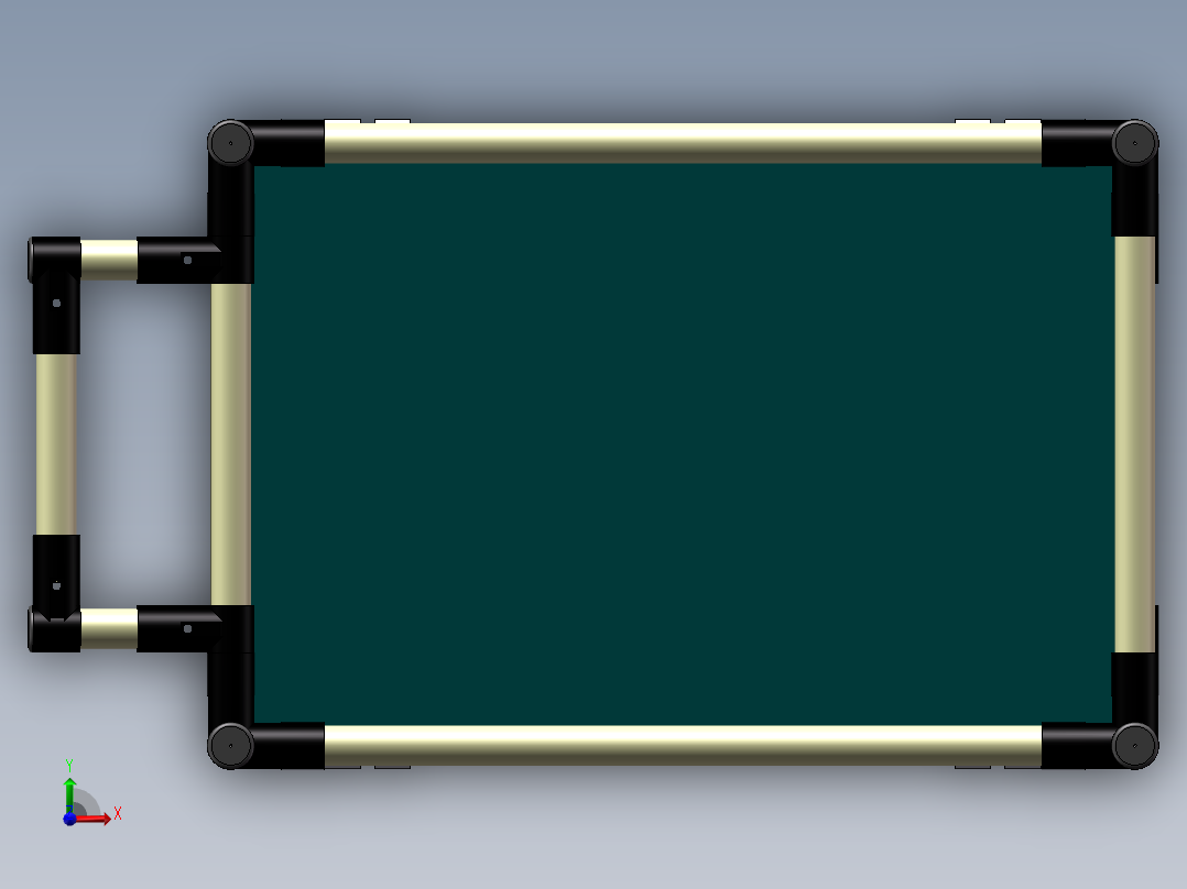 精益管摆盘周转车sw17可编辑前视图