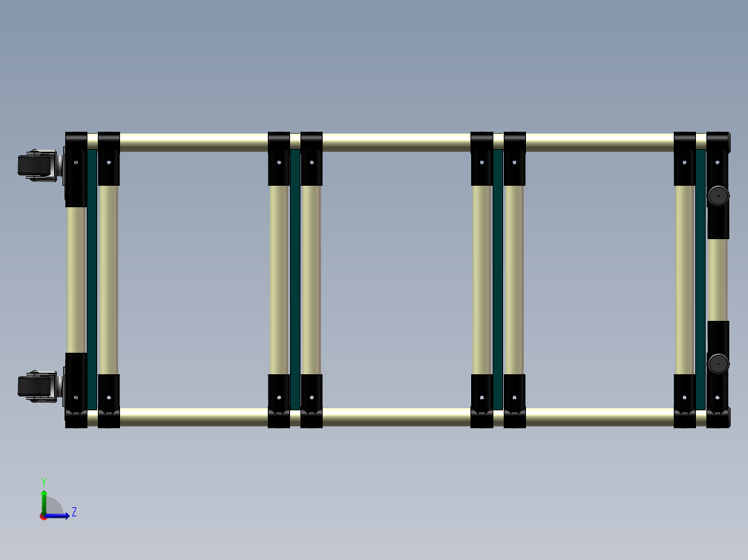 精益管摆盘周转车sw17可编辑左视图