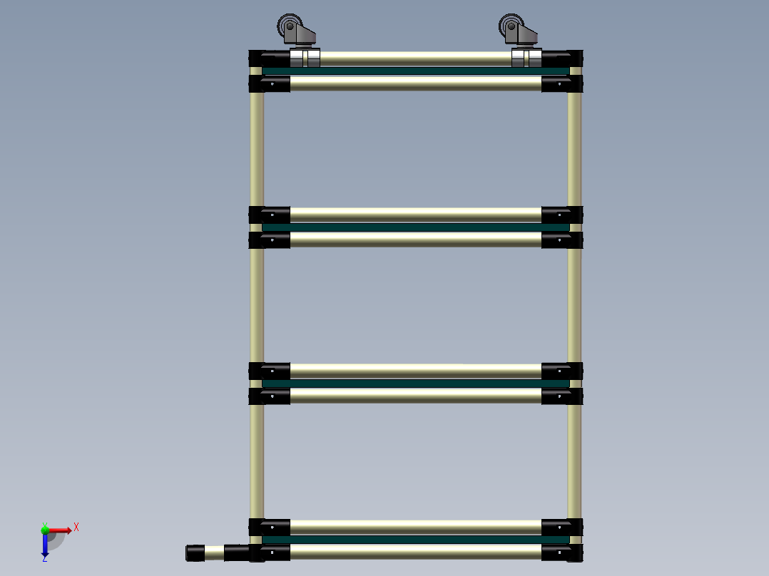精益管摆盘周转车sw17可编辑俯视图