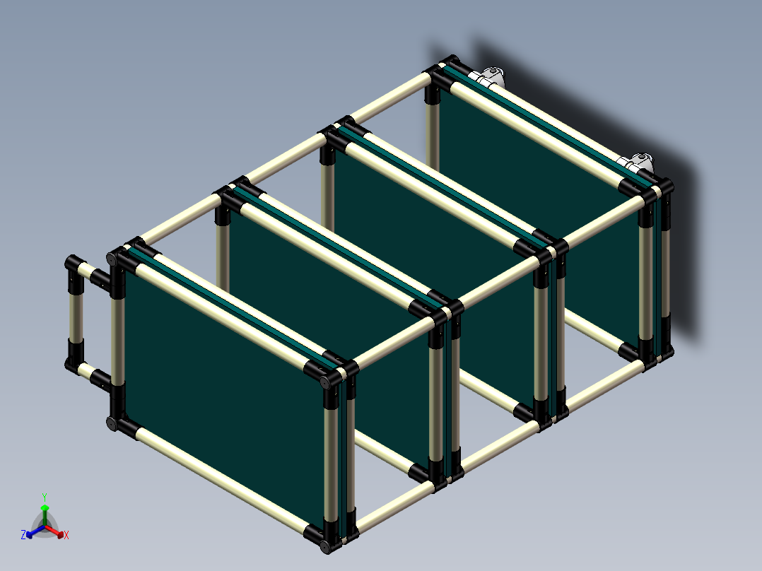 精益管摆盘周转车sw17可编辑正等轴测图