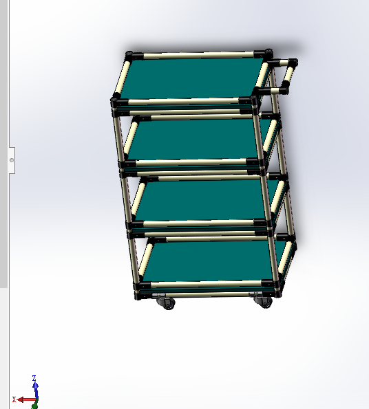 精益管摆盘周转车sw17可编辑