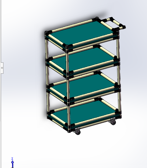 精益管摆盘周转车sw17可编辑
