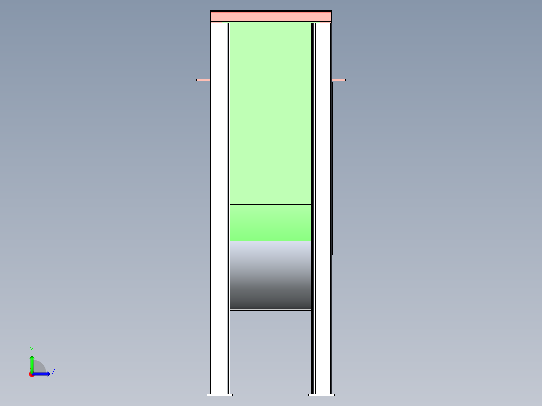 TDTG提升机下机座左视图