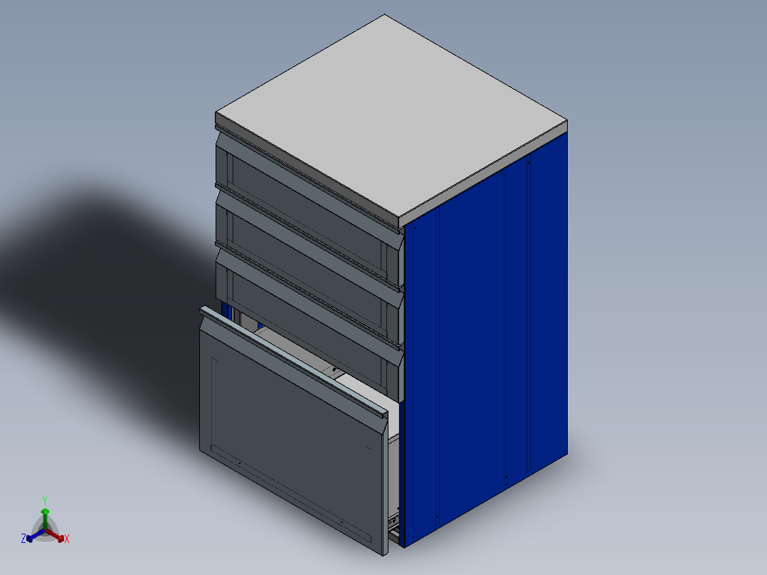 办公文件柜正等轴测图
