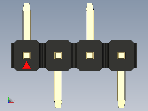 彩色公排针 100mil 2.54mm 系列-DS1022_black_04p_100mil_Type_SMT_R1_rev1.0前视缩略图