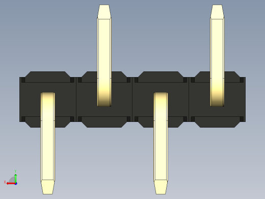 彩色公排针 100mil 2.54mm 系列-DS1022_black_04p_100mil_Type_SMT_R1_rev1.0后视缩略图