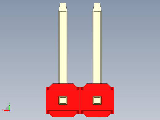 彩色公排针 100mil 2.54mm 系列-DS1022_red_02p_100mil_TypeU_rev1.0后视缩略图