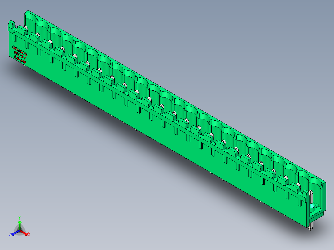DEGSON 2EDG 系列 5.0mm 可插拔接线端子组-2EDGV-5.0-24P-14-00AH正等轴测图