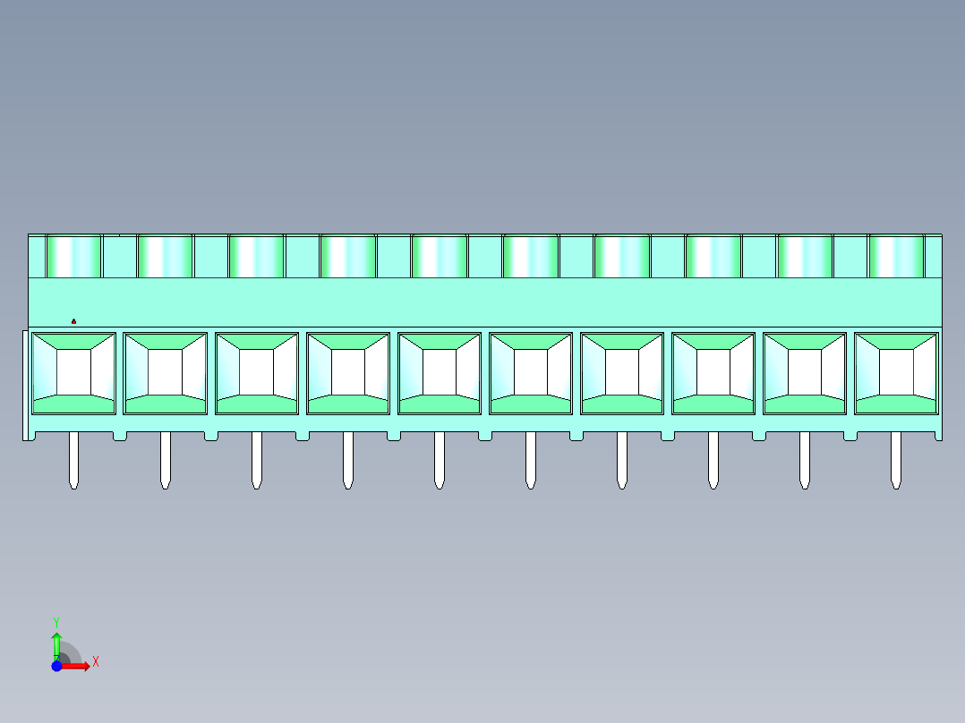 DEGSON DG636 系列 6.357.629.52mm 接线端子-DG636-9.52-10P-14-00AH前视图