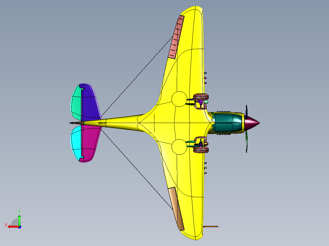 二战传奇美制螺旋桨战机P-40后视图
