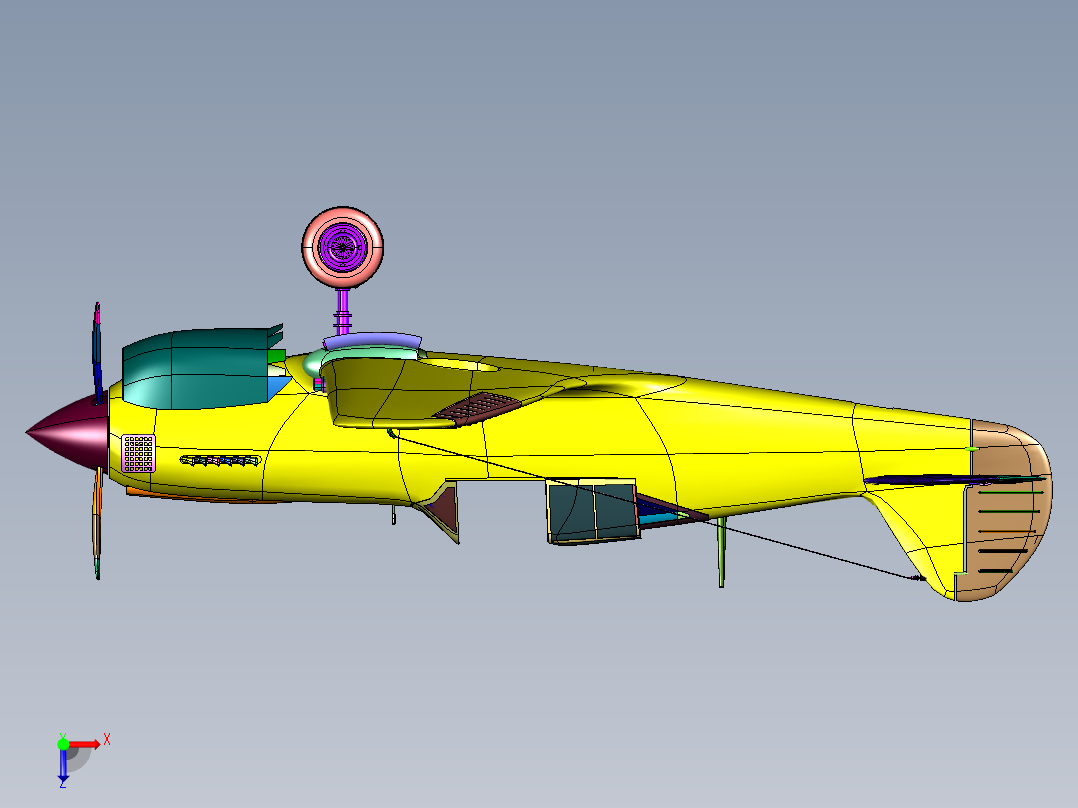 二战传奇美制螺旋桨战机P-40俯视图