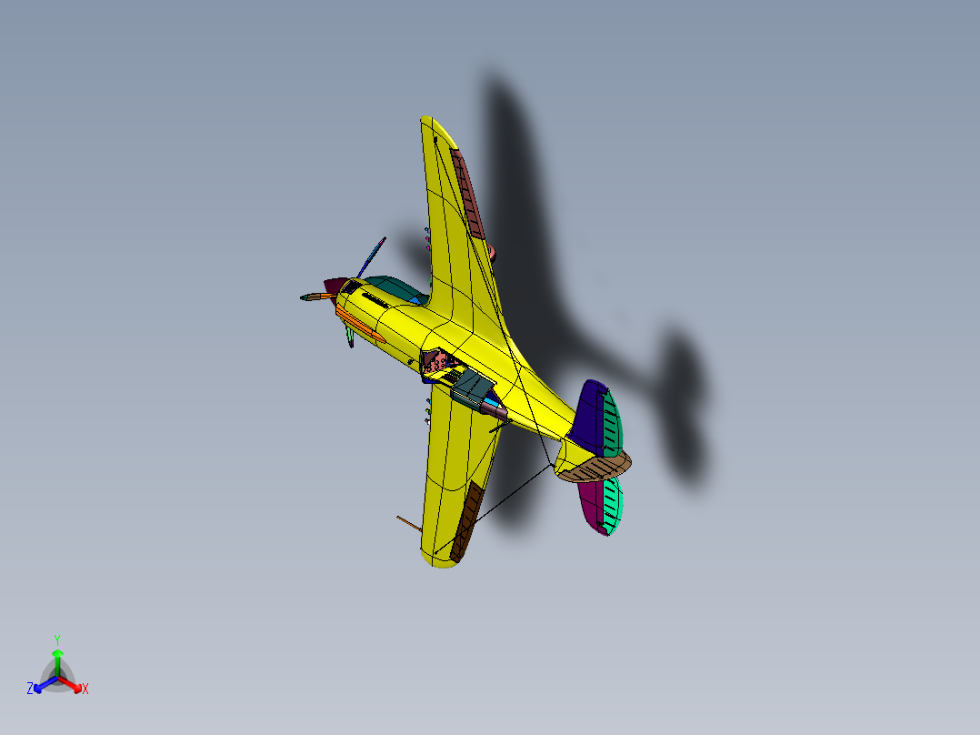 二战传奇美制螺旋桨战机P-40正等轴测图