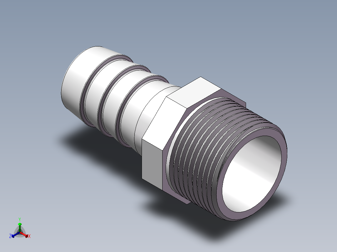水管接头-有边 [DN20X19]正等轴测图