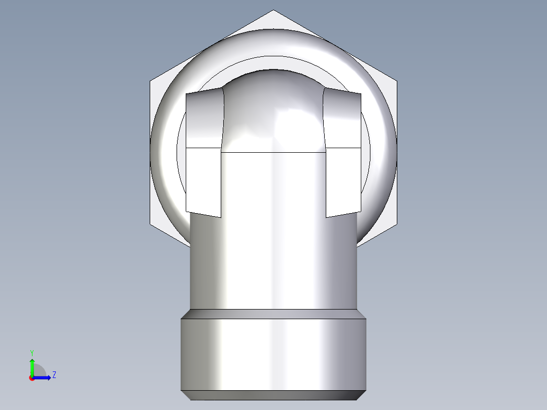 卡套式工业通用硬管接头EO_Bulkhead_elbow_WSV12LOMDCF左视图