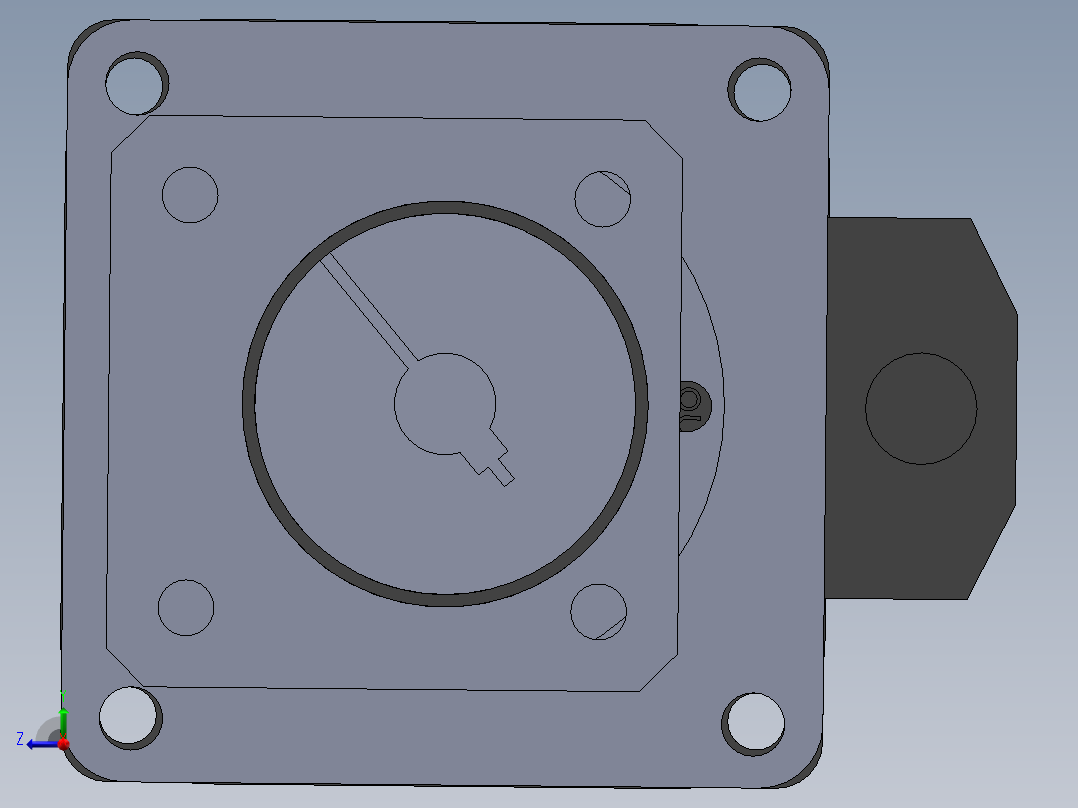 45-SP-(400w电机+联轴器+45法兰60-60+45TB马达座)右视图