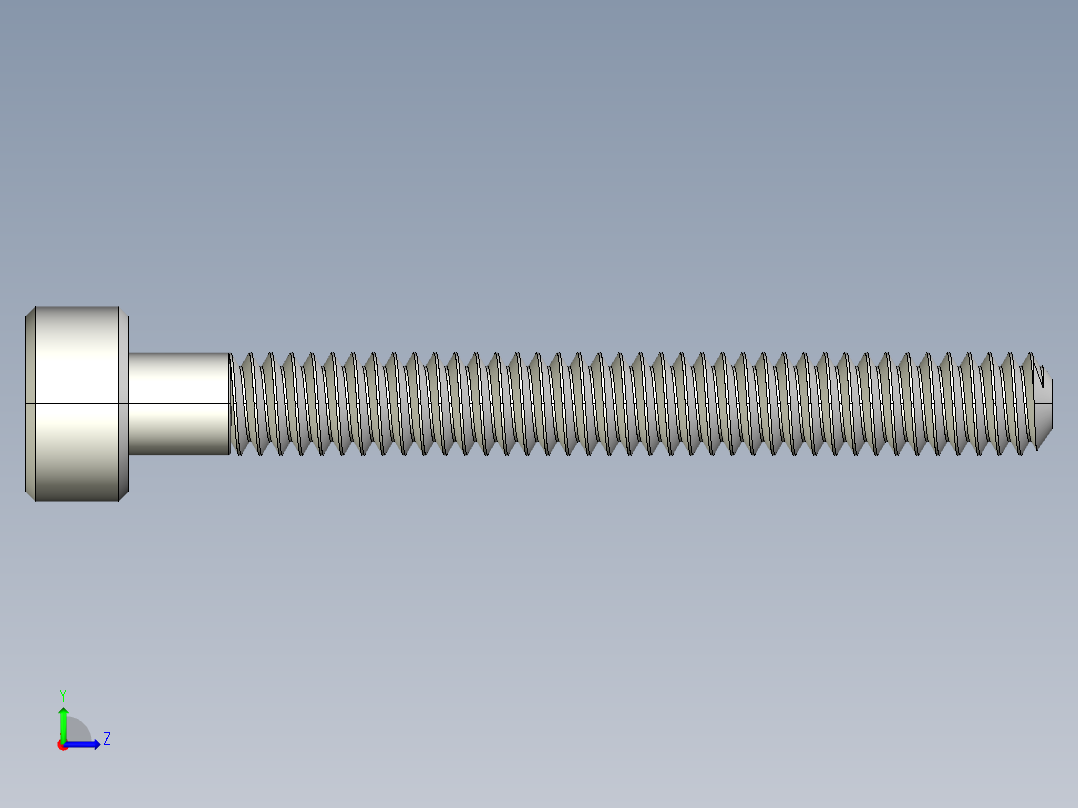 M2 x 0.4mm Thread 18mm LONG SOCKET HEAD CAP SCREW.IGS左视图