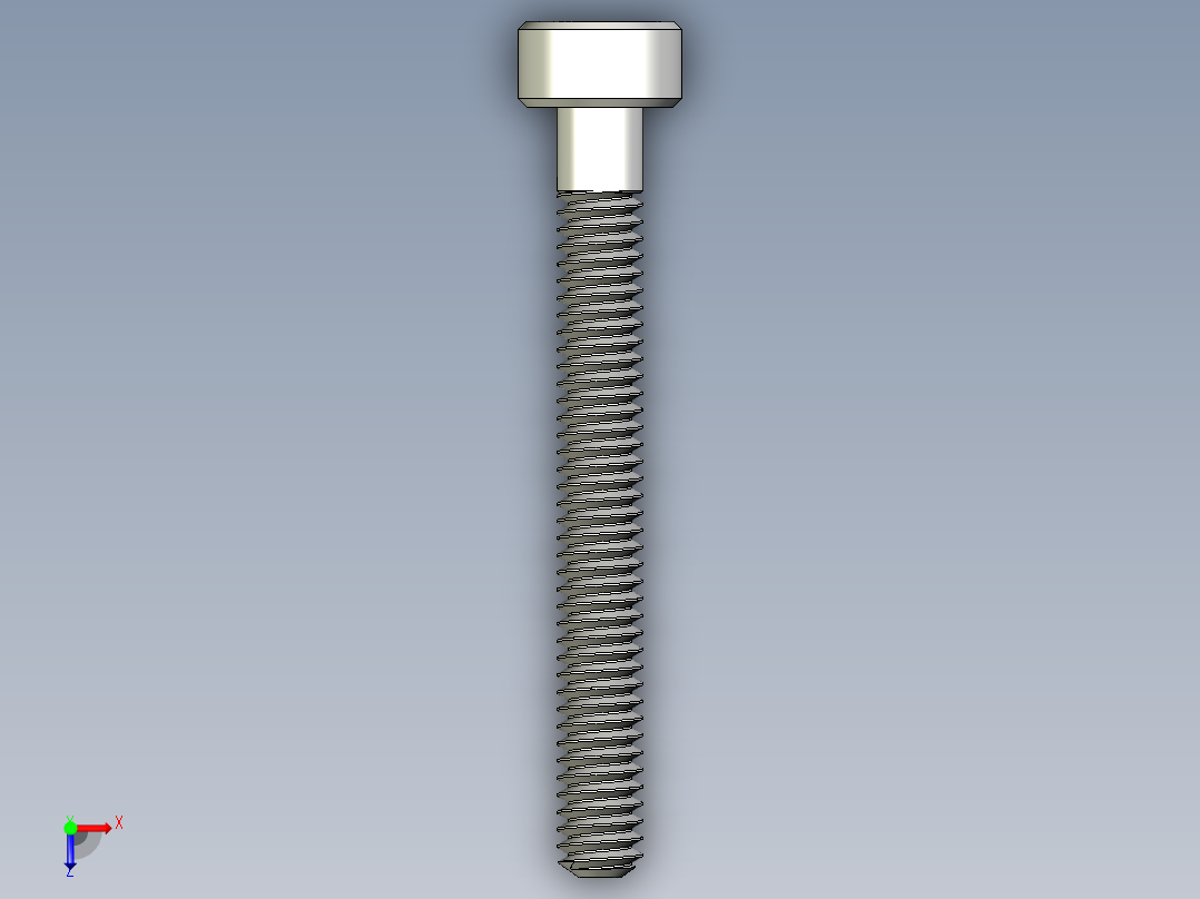 M2 x 0.4mm Thread 18mm LONG SOCKET HEAD CAP SCREW.IGS俯视图