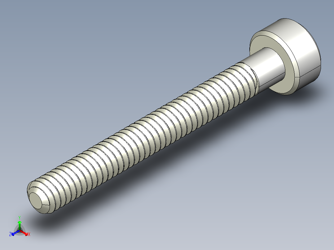 M2 x 0.4mm Thread 18mm LONG SOCKET HEAD CAP SCREW.IGS正等轴测图