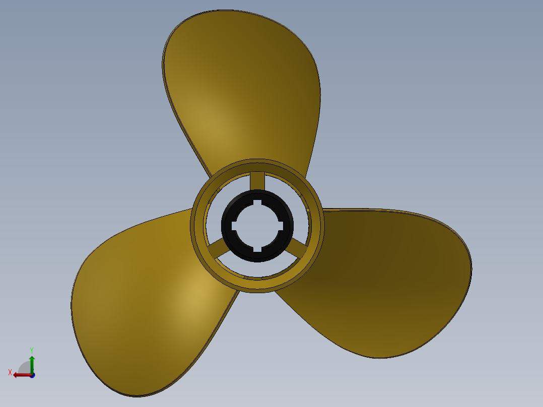 船螺旋桨后视图