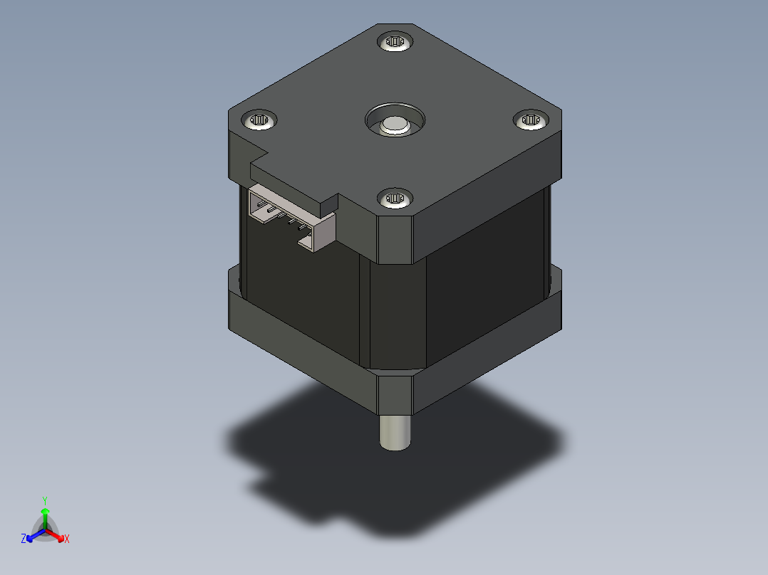 Nema17 42-40步进电机正等轴测图