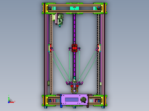 三角洲kossel并联臂调平三维打印机前视缩略图