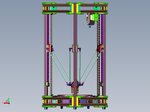 三角洲kossel并联臂调平三维打印机后视缩略图