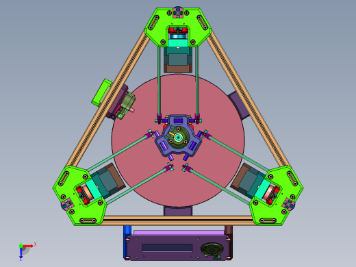 三角洲kossel并联臂调平三维打印机俯视缩略图