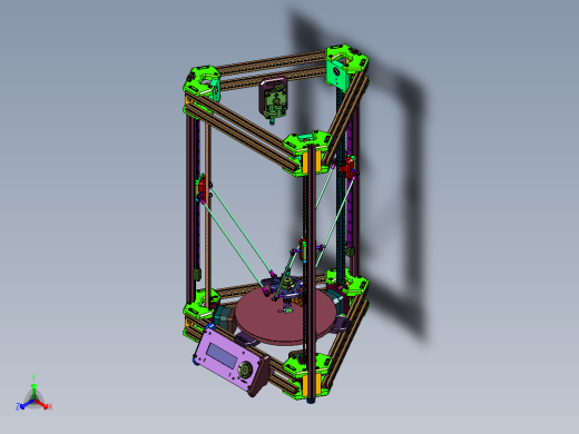 三角洲kossel并联臂调平三维打印机正等轴测缩略图
