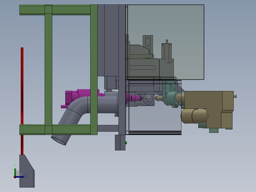 五轴动力头钻孔机sw18左视图