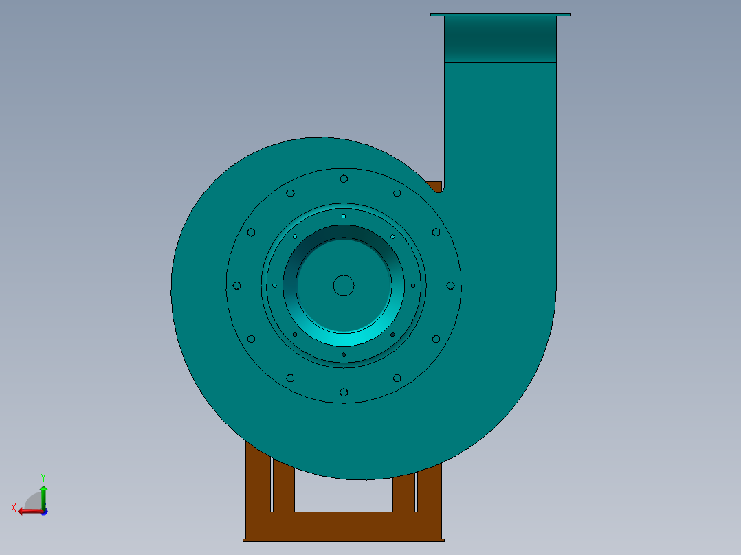 蜗壳高压风机后视图