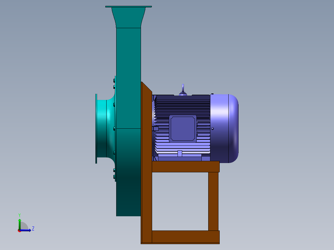 蜗壳高压风机左视图