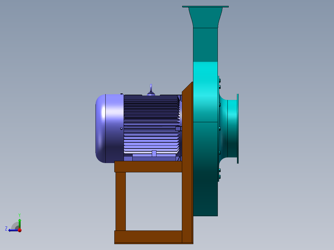蜗壳高压风机右视图
