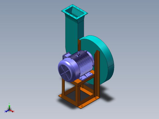 蜗壳高压风机正等轴测缩略图