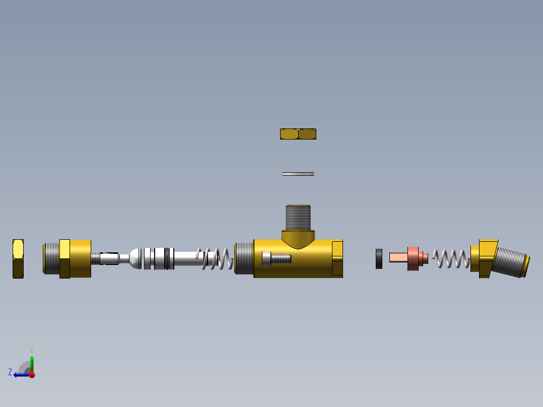 按压式阀门右视图