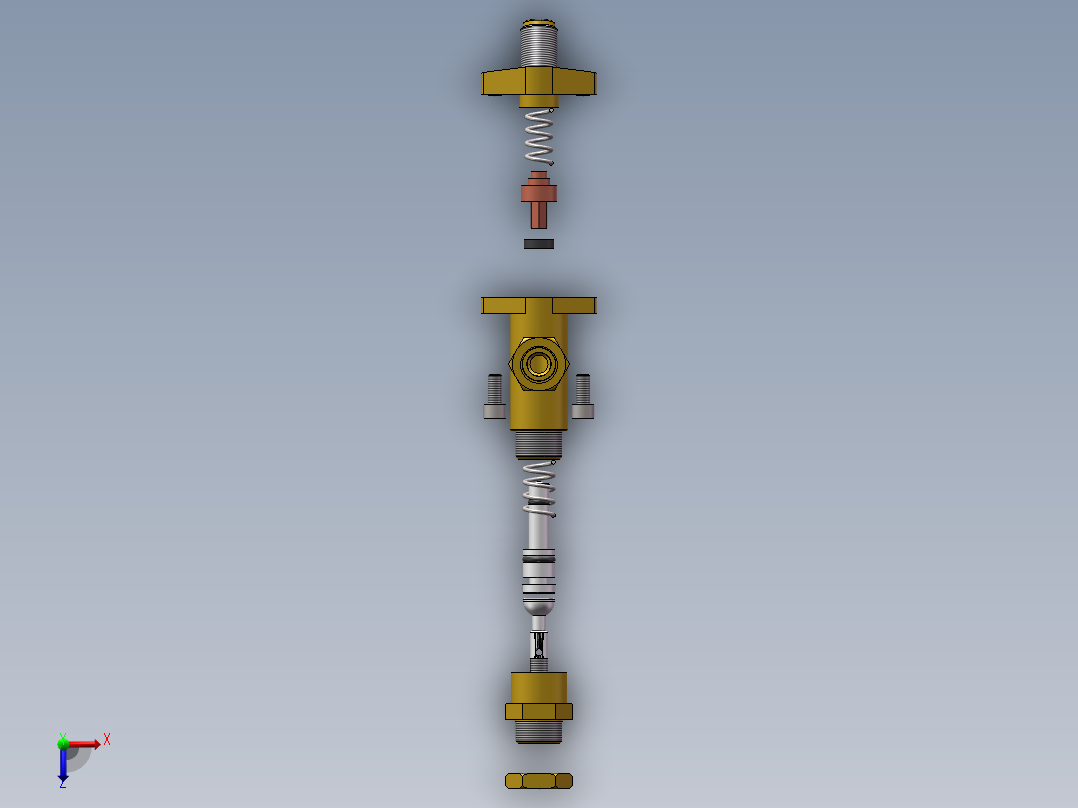 按压式阀门俯视图