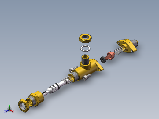 按压式阀门正等轴测缩略图