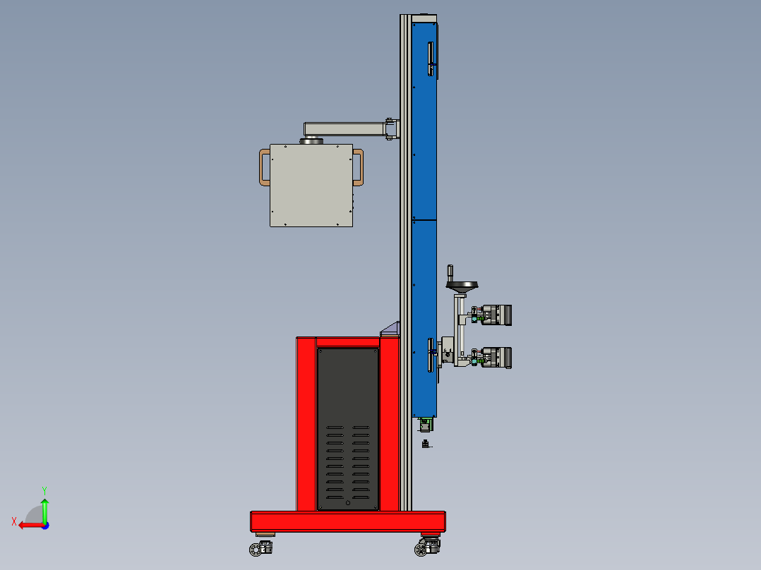 电子跌落试验机三维设计后视图