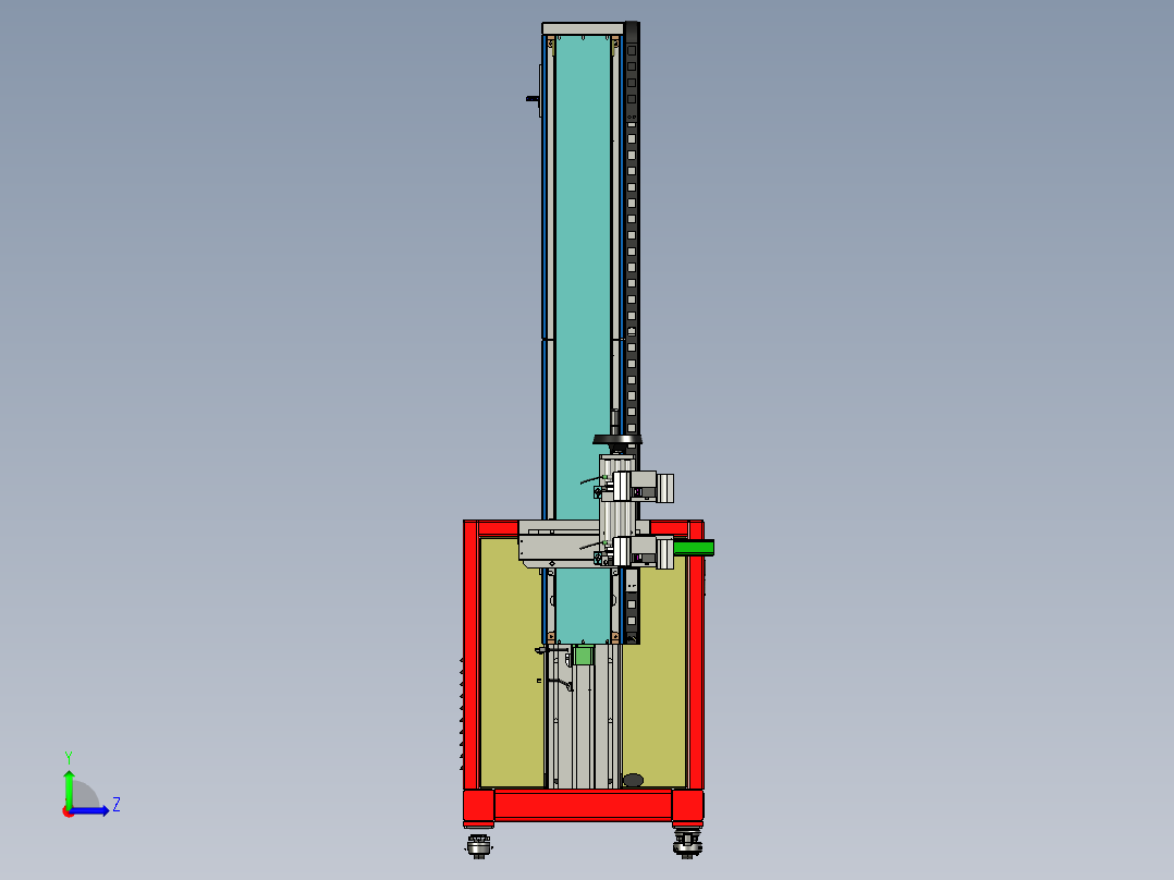 电子跌落试验机三维设计左视图