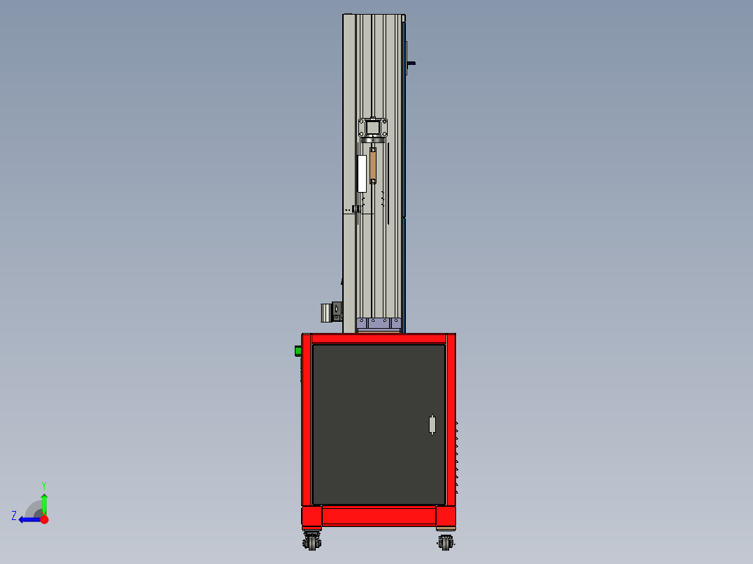 电子跌落试验机三维设计右视图