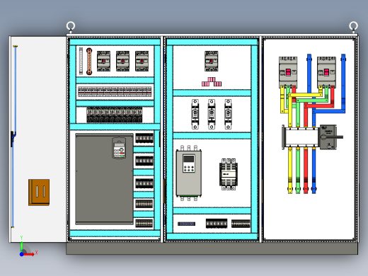 三柜组装变频器软启动旁路双电源控制柜前视缩略图
