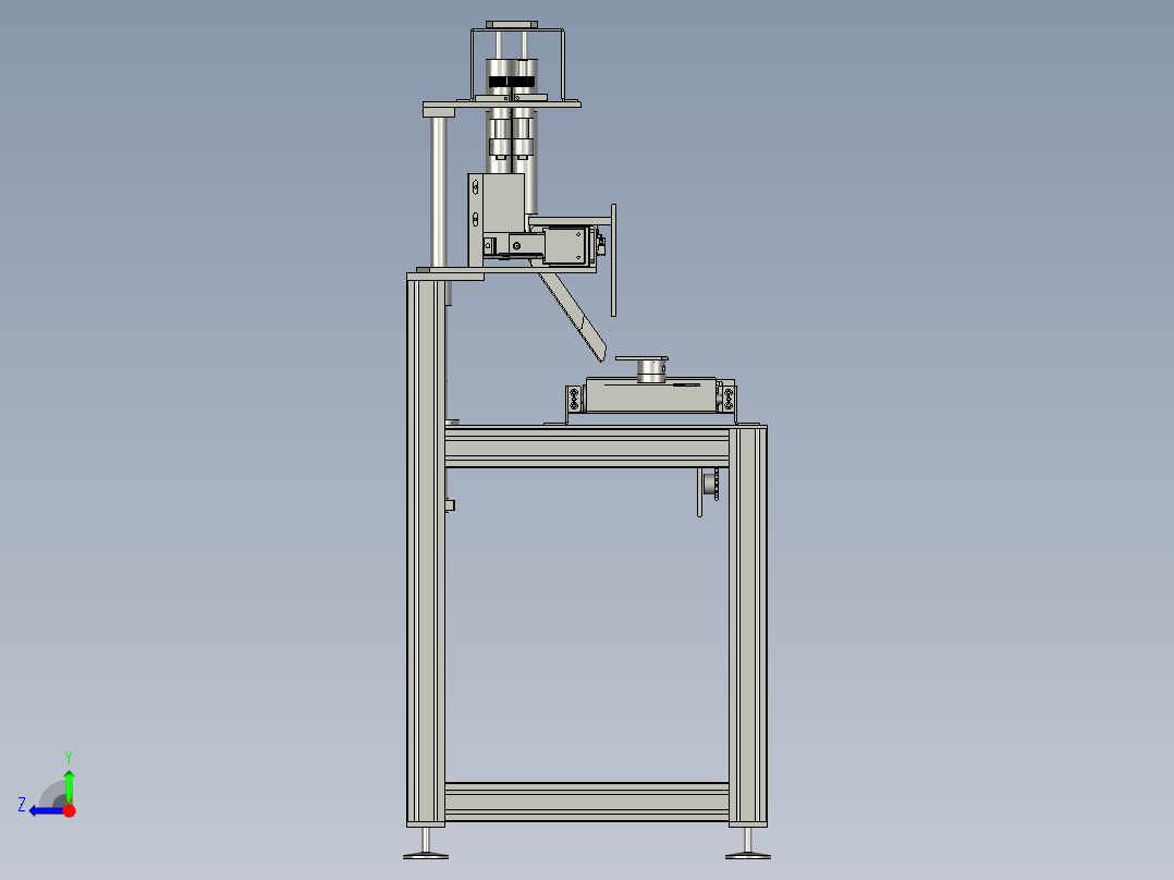 生产机用口罩片夹送装置右视图