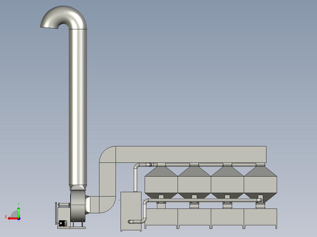 吸附功能的催化燃烧机后视图