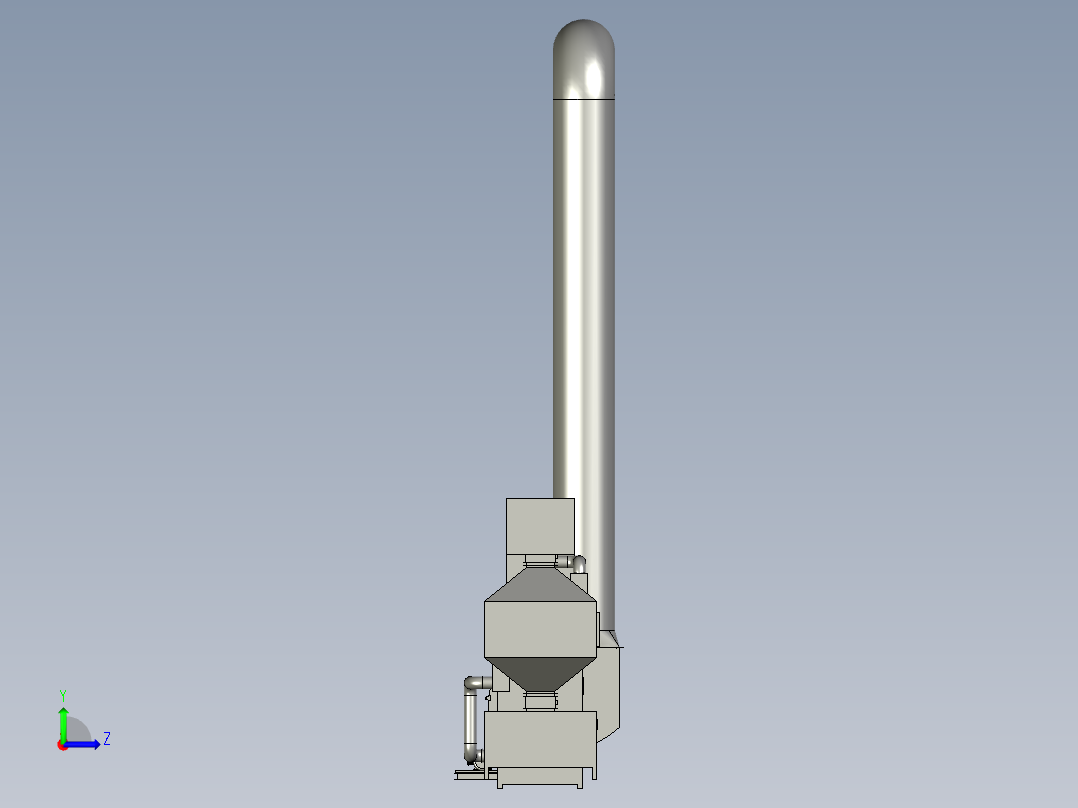吸附功能的催化燃烧机左视图