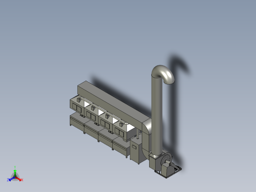 吸附功能的催化燃烧机正等轴测缩略图