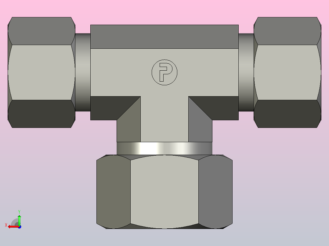 EO管接头三通异径管TR12 15 12ZL71.stp后视图