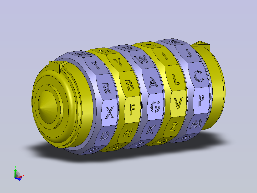 Cryptex达芬奇密码桶 stp主视图