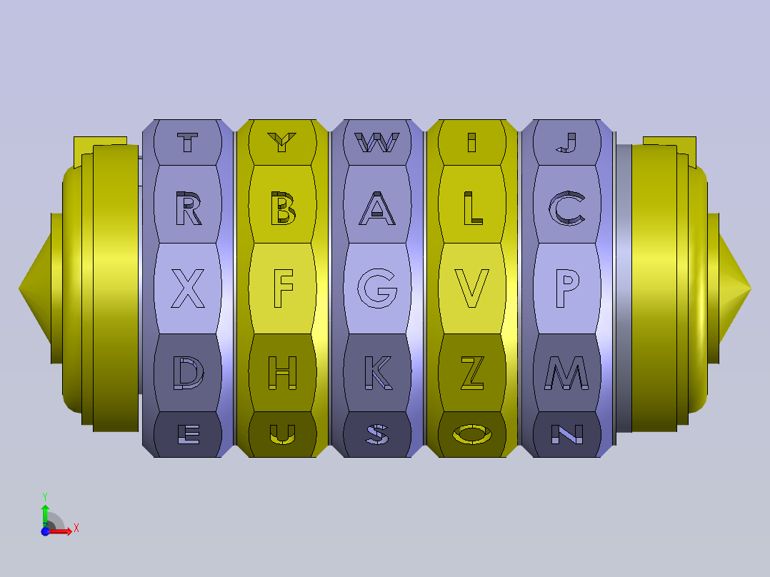 Cryptex达芬奇密码桶 stp前视图