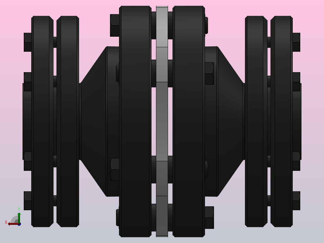 DJM-Y-P型锁紧盘式单型弹性膜片联轴器／SJM-Y-P型锁紧盘式双型弹性膜片联轴器_DJM-05-Y-P-38／Y-P-38-127左视图